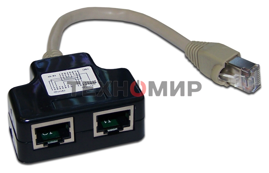 Y-адаптер, 2 компьютерных порта, экранированные