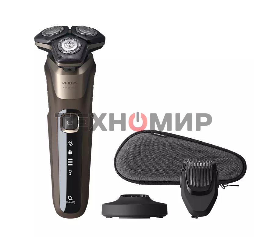 Электробритва Philips Тип роторная/Электропитание от аккумулятора/Время автономной работы 60 мин. коричневый S5898/35