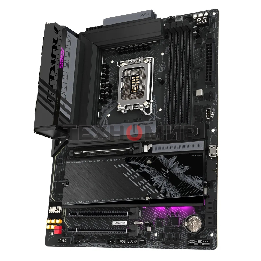 Материнская плата Gigabyte Z890 AORUS ELITE, LGA 1851, Intel Z890, 4xDDR5, 4xSATA, 4xM.2, 1xPCI-E 5.0 x16, 2xPCI-E 4.0 x4, 1xDP, 1xUSB-C (видео), 1x 2.5Gb LAN, 4xUSB-A 2.0, 3xUSB-A 3.2 Gen 1, 2xUSB-A 3.2 Gen 2, 1xThunderbolt 4, 2x3.5 мм, TOSLINK (S/PDIF),