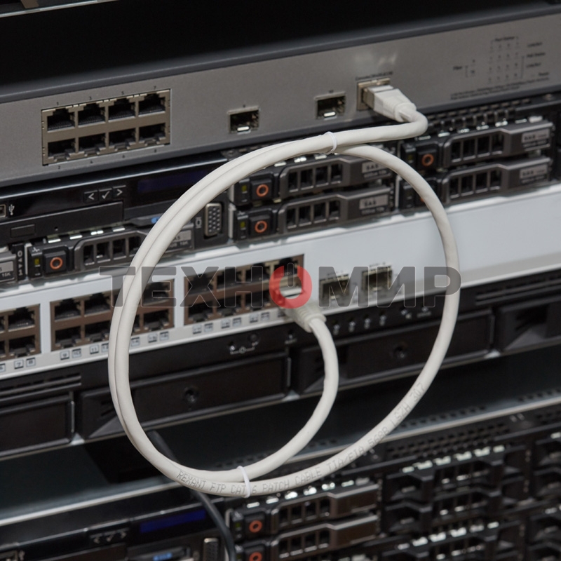 Пaтч-корд Rexant F/UTP, cat.6, RJ45-RJ45, экранированный, PVC серый, 1м