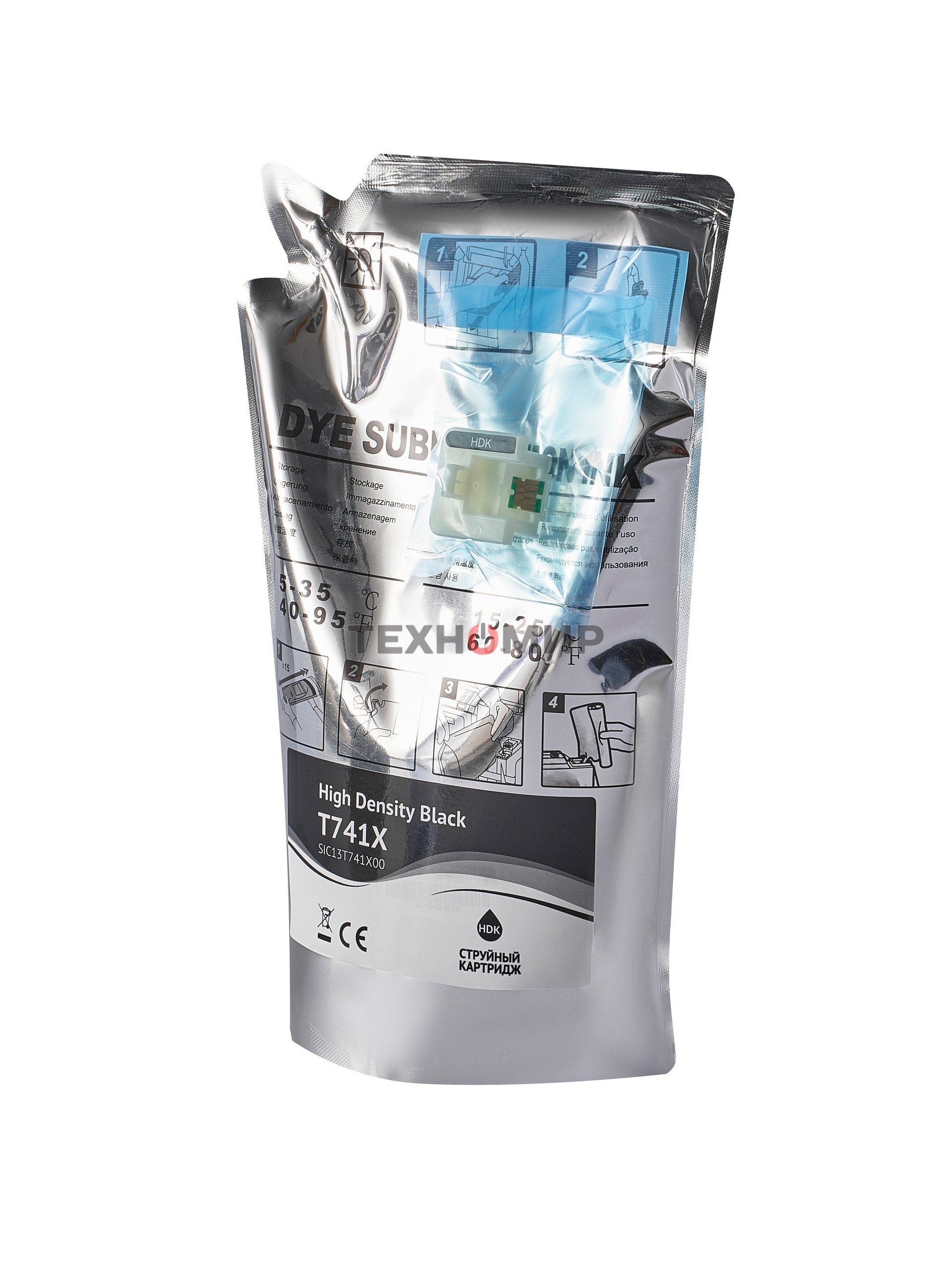 Контейнер с чернилами Sakura C13T741X00 (T741X BK) для Epson, черный, 1000 мл.