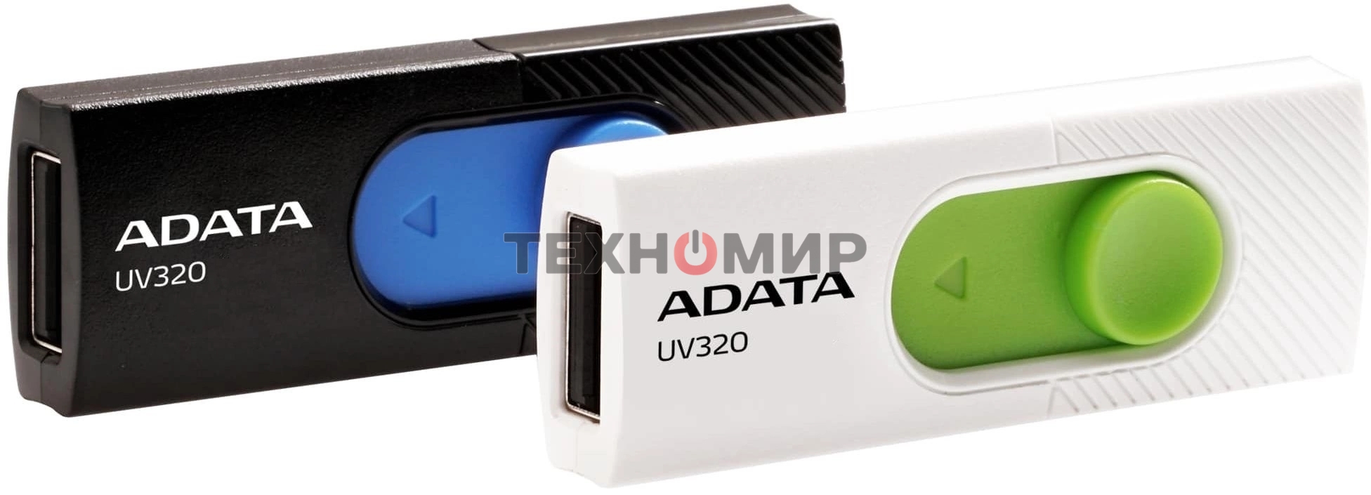 Флешка USB ADATA UV320 (AUV320-128G-RBKBL), 128Gb, USB 3.2, R/W 100/30, черный/голубой