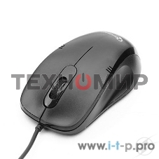 Мышь проводная Gembird MOP-100 черный, 1000 dpi, USB, кнопки - 3