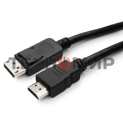 Кабель Cablexpert DisplayPort->HDMI, 10м, 20M/19M, черный, экран, пакет