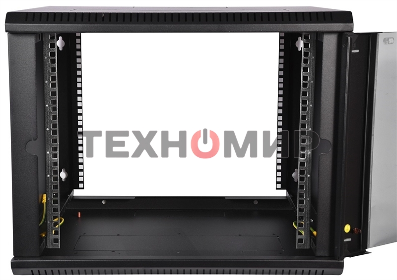 Шкаф телеком. настенный разборный 6U (600х350) дверь стекло, цвет черный (ШРН-Э-6.350-9005) (1 коробка)