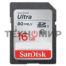 Флеш карта SDHC 16Gb Class10 Sandisk SDSDUNC-016G-GN6IN Ultra 80