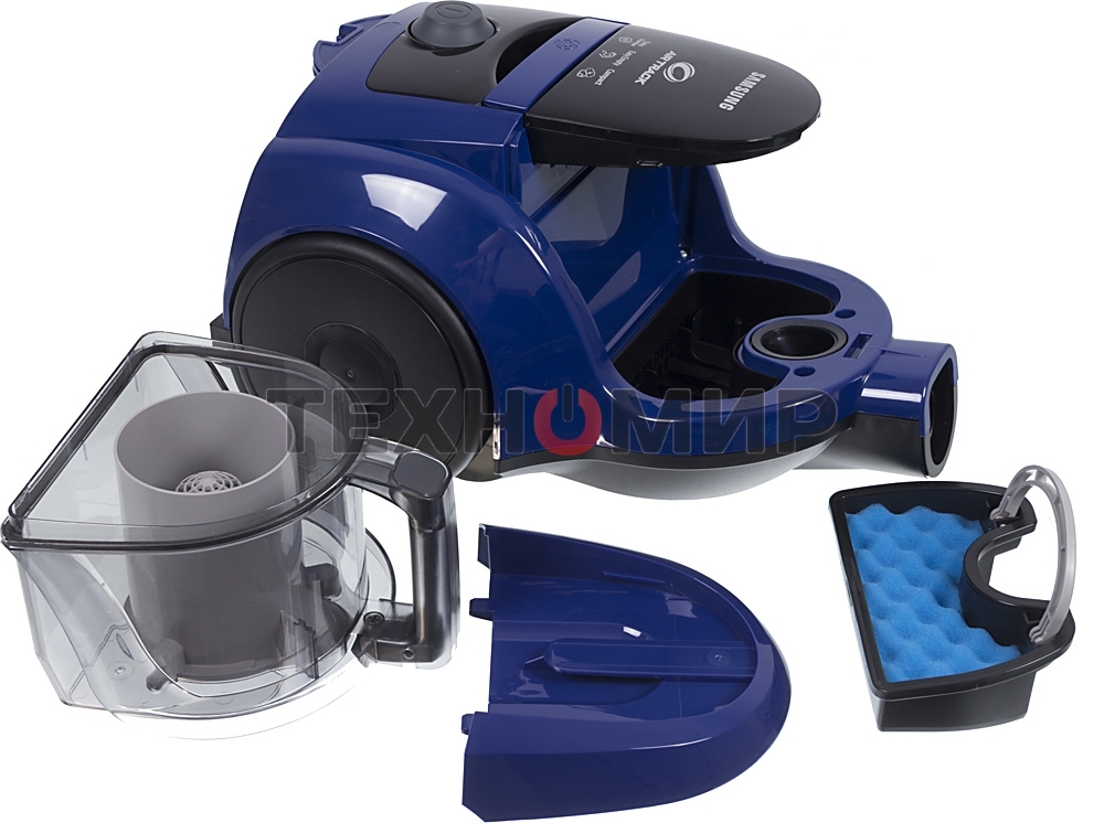 Пылесос Samsung VCC4520S36 синий/черный, 350/1600 Вт, уборка сухая, пылесборник контейнер 1.3 л