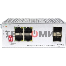 Коммутатор Unmanaged Industrial Switch 4x1000Base-T PoE, 2x1000Base-X SFP, PoE Budget 120W, Surge 4KV, -40 to 75°C