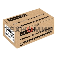 Коммутатор неуправляемый ExeGate EDGS-1008D (8-портовый гигабитный UTP 10/100/1000 Base-T, металлический корпус, с функцией энергосбережения (Green Ethernet Technology), настольный/настенный))