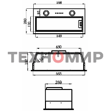 Вытяжка встраиваемая Maunfeld THAMES 601M нержавеющая сталь, 56 см, 520 куб. м/ч, 45 дБ