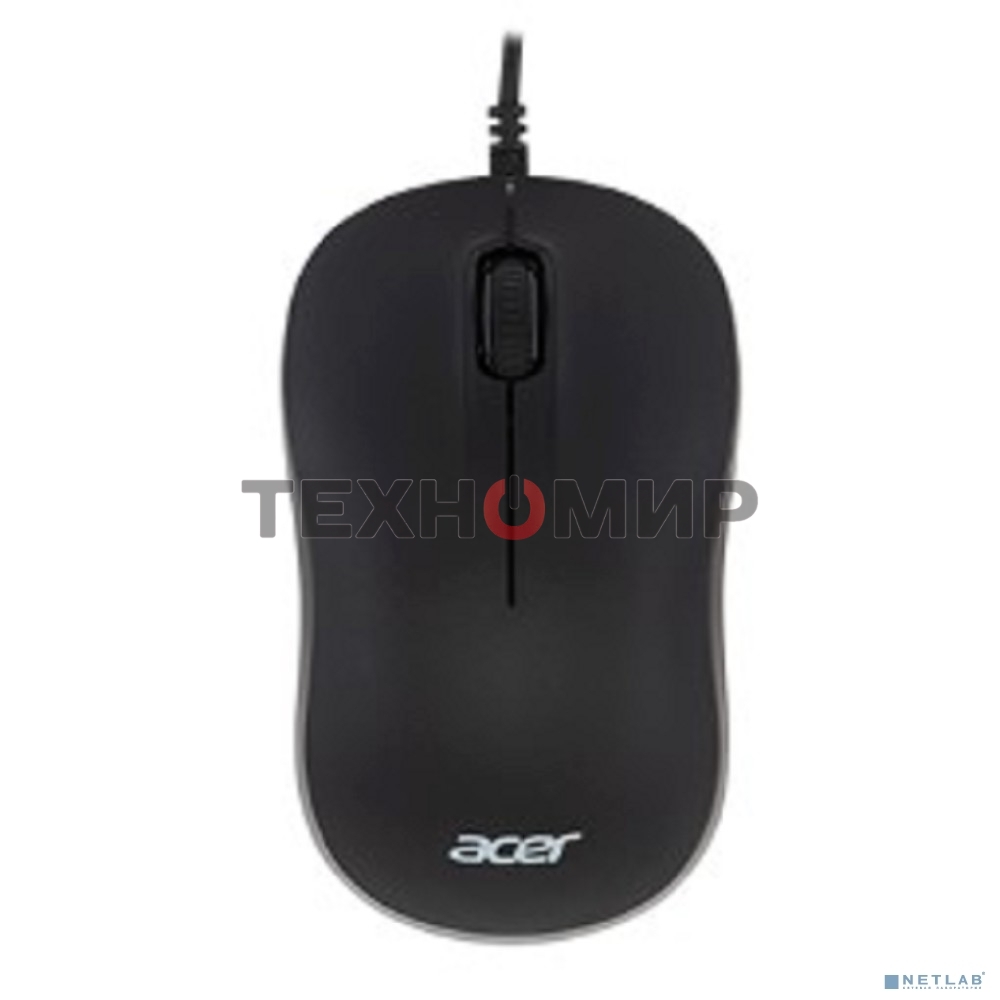 Мышь проводная Acer OMW140 черный, 1200 dpi, USB, кнопки - 3
