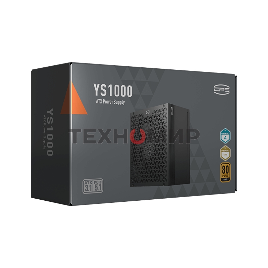 Блок питания PCCooler P5-YS1000-G1F, 1000Вт, 80 PLUS Gold, 135мм, модульный, черный