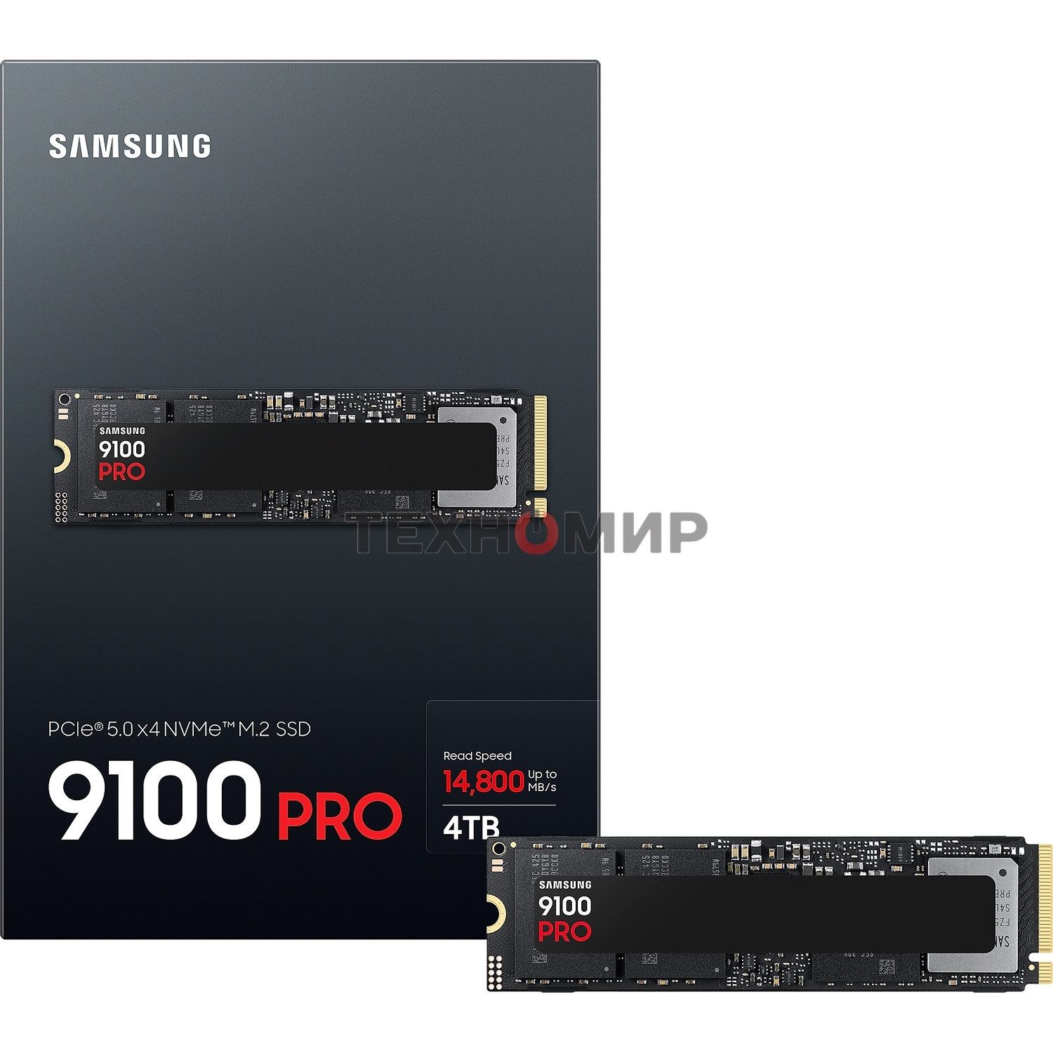 Накопитель SSD 4Tb Samsung 9100 PRO, M.2, PCI-E 5.0 x4, TLC 3D NAND R/W - 14800/13400 Mb/s