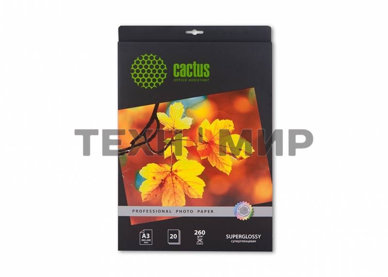 Фотобумага Cactus CS-HGA326020 Professional суперглянцевая А3 260 г/м2 20 листов