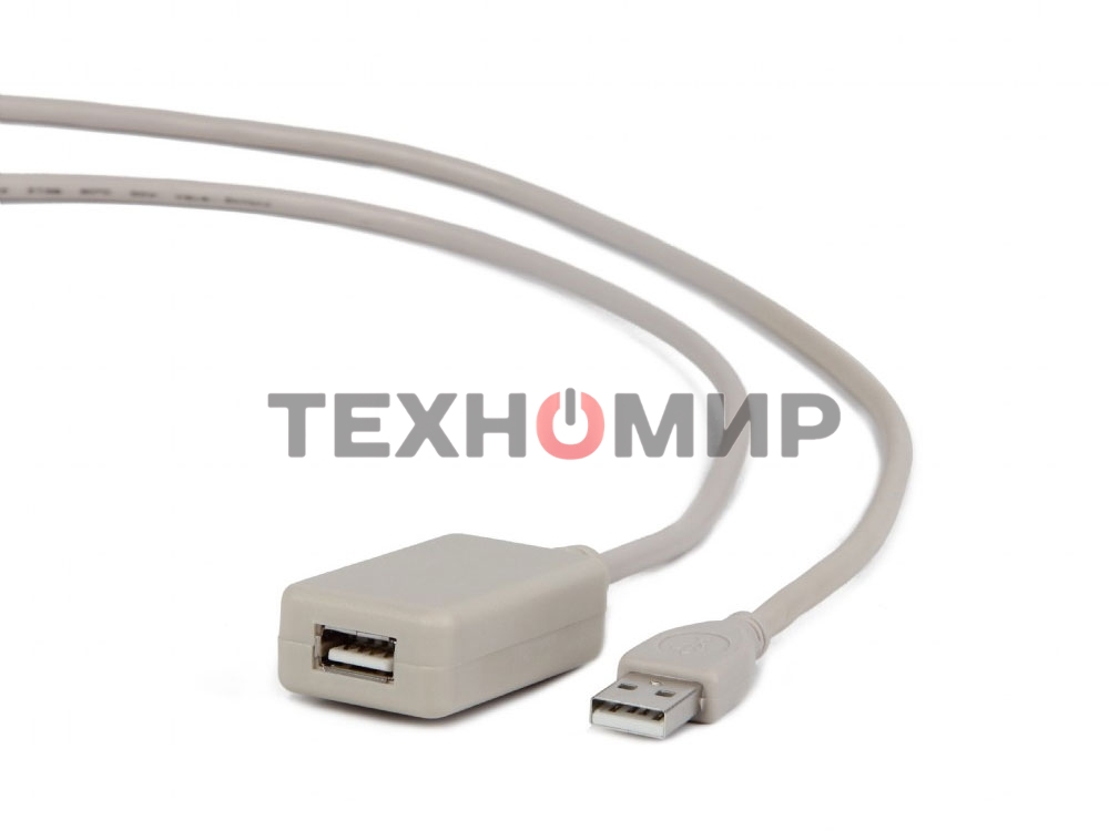 Кабель Gembird USB 2.0 удлинительный, активный 4.8м AM/AF, черный