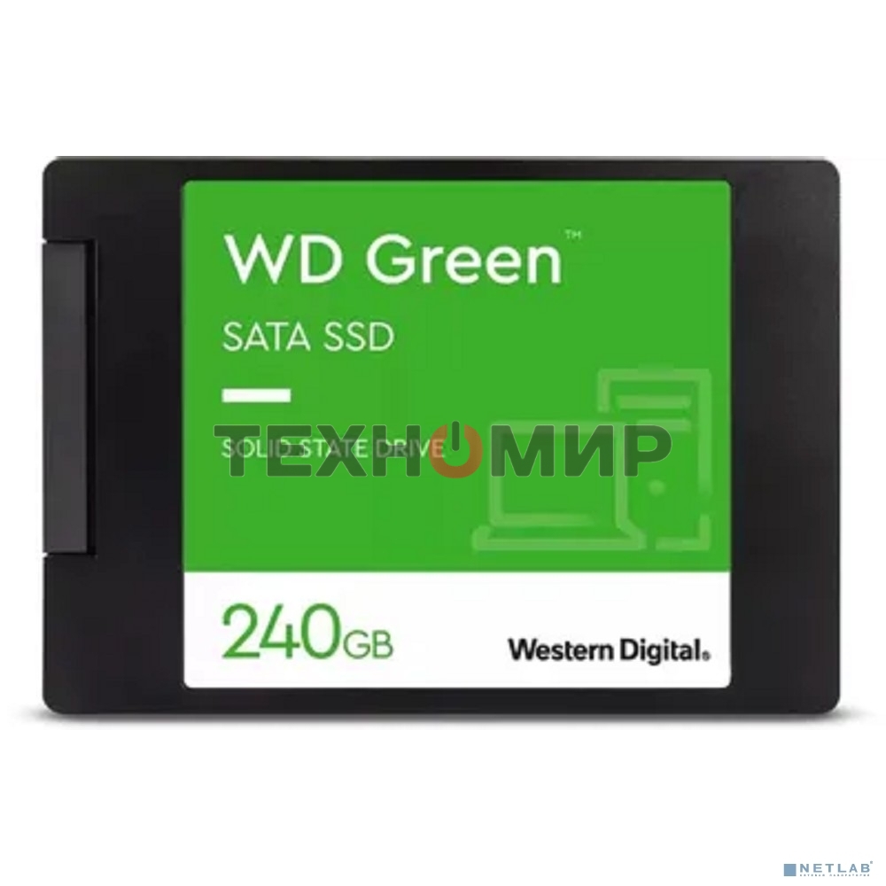 Накопитель SSD WD Green WDS240G3G0A, 240Gb, SATA III, 2.5