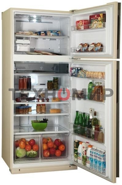 Холодильник Sharp SJ-XE59PMBE бежевый двухкамерный 430/148л морозилка сверху