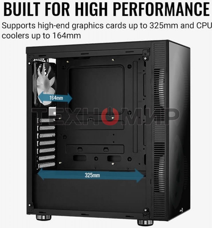 Компьютерный корпус Aerocool/Formula Python (3xUSB, 2xAudio, 0.5 мм,2x200 мм FAN, прозрачная стенка-закаленное стекло, ATX, без БП)