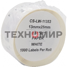 Этикетки Cactus CS-LW-11353 сег.:25x13мм черный белый 1000шт/рул Dymo Label Writer 450/4XL