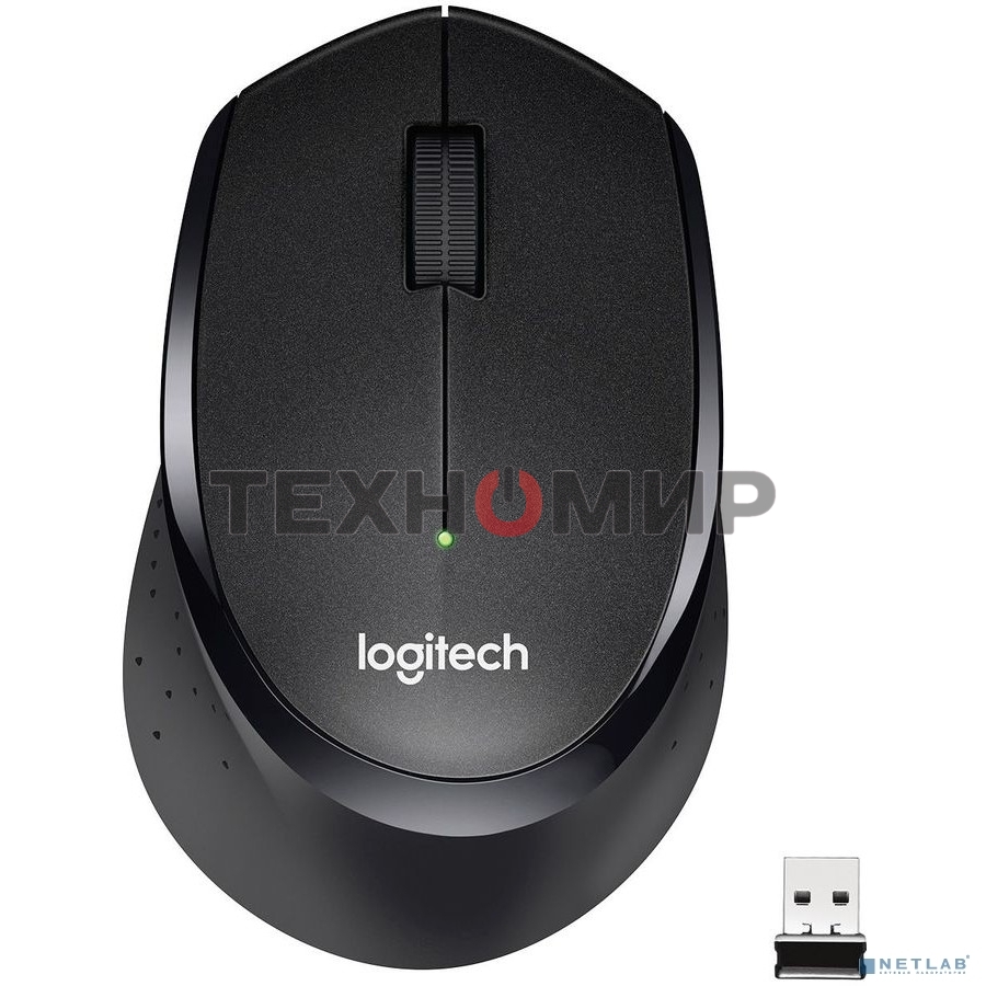Мышь беспроводная Logitech M330 SILENT PLUS черный, 1000 dpi, радиоканал, USB, кнопки - 3