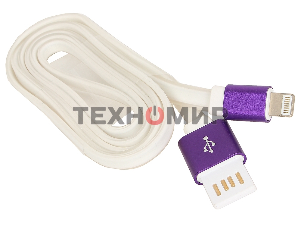 Кабель Gembird USB 2.0 Cablexpert AM/Lightning 8P, 1м, силиконовый шнур, разъемы фиолетовый металлик, пакет