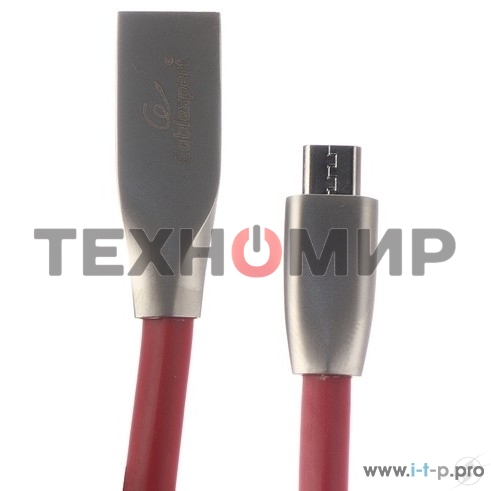 Кабель USB2.0 Cablexpert CC-G-mUSB01R-1.8M, AM/microB, серия Gold, длина 1.8м, красный, блистер
