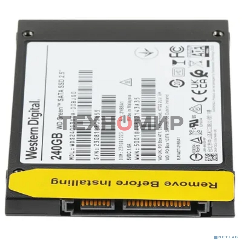 Накопитель SSD WD Green WDS240G3G0A, 240Gb, SATA III, 2.5