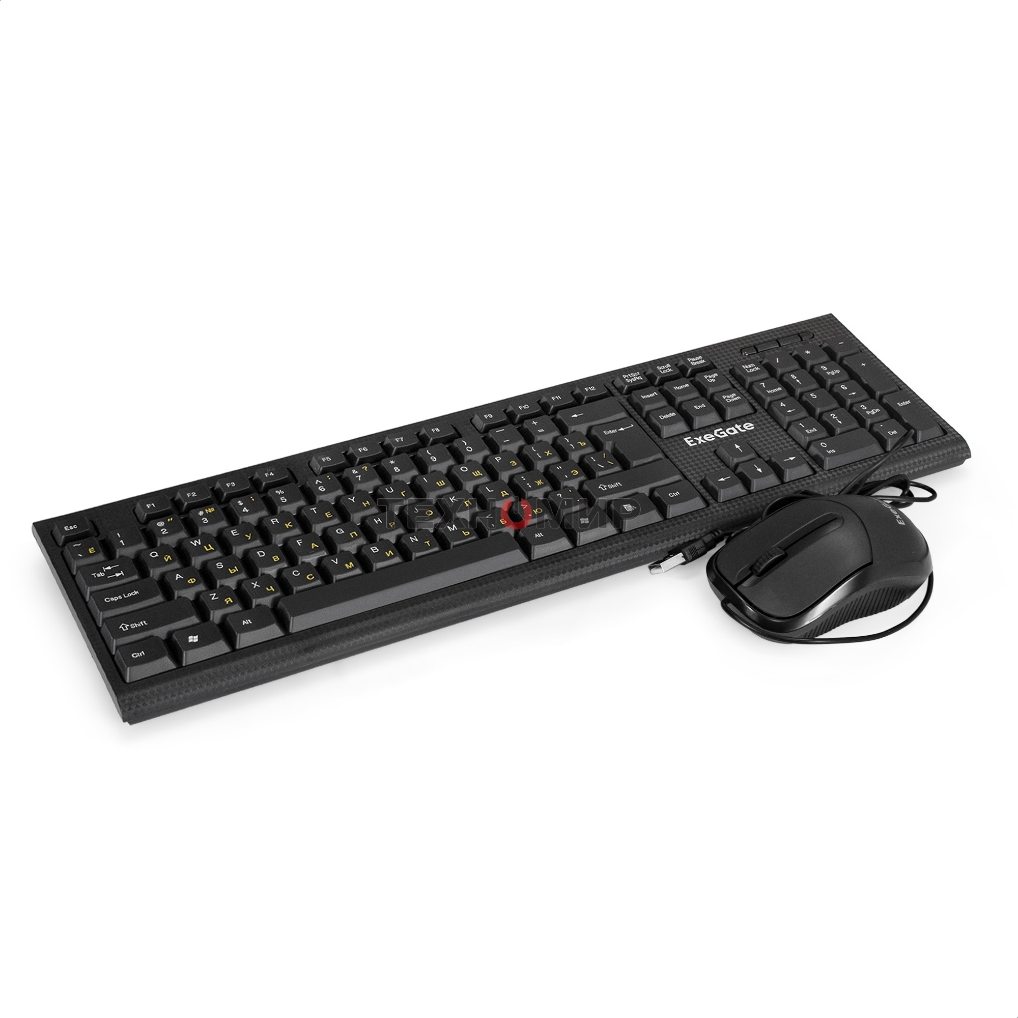 Комплект клавиатура + мышь ExeGate Professional Standard Combo MK170 (клавиатура влагозащищенная 104кл. + мышь оптическая 1200dpi, 3 кнопки и колесо прокрутки, длина кабелей 1,5м; USB, черный, RTL)
