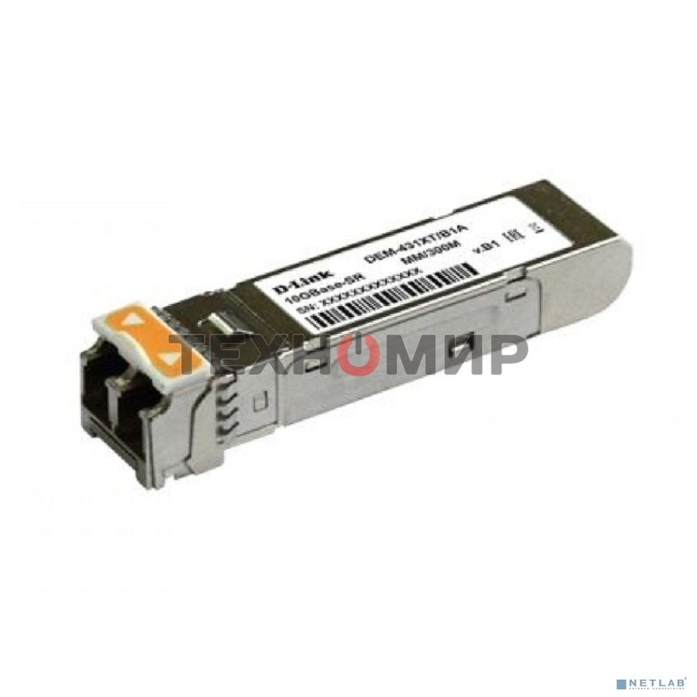 Трансивер D-Link 431XT/B1A, SFP+ Transceiver with 1 10GBase-SR port.Up to 300m, multi-mode Fiber, Duplex LC connector, Transmitting and Receiving wavelength: 850nm, 3.3V power