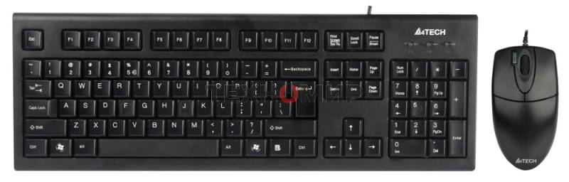 Комплект клавиатура+мышь A4Tech KR-8520D проводной, USB, 1200 DPI, чёрный