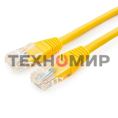 Патч-корд UTP Cablexpert cat.5e, 0.25м, литой, многожильный, желтый