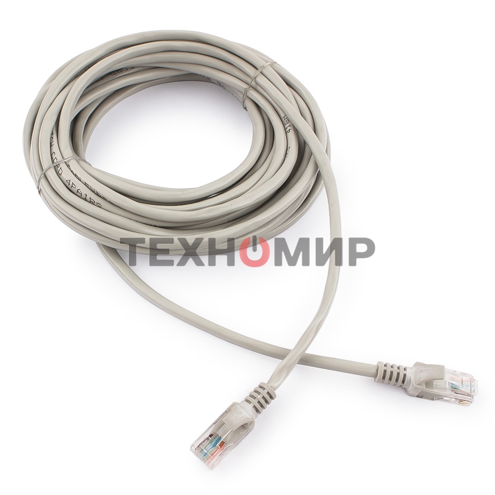 Патч-корд медный UTP Cablexpert PP10-7.5M cat.5, 7.5м, литой, многожильный, серый