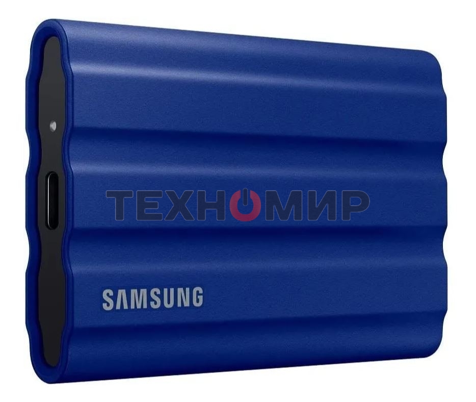 Внешний SSD Samsung T7 Shield, 2TB, USB 3.2 Gen 2 Type-C, R/W 1050/1000, синий