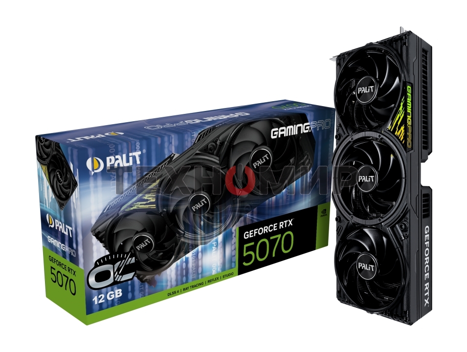 Видеокарта Palit NVIDIA GeForce RTX 5070 GamingPro OC 12Gb PCI-E 192bit GDDR7 2325/28000 HDMIx1 DPx3 HDCP Ret