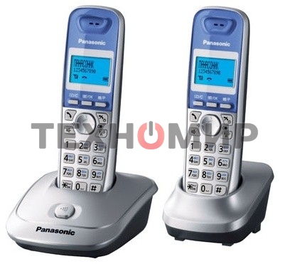 Телефон беспроводной (DECT) Panasonic KX-TG2512RUS (серебристый) Доп трубка в комплекте,АОН, Caller ID,спикерфон на трубке,полифония