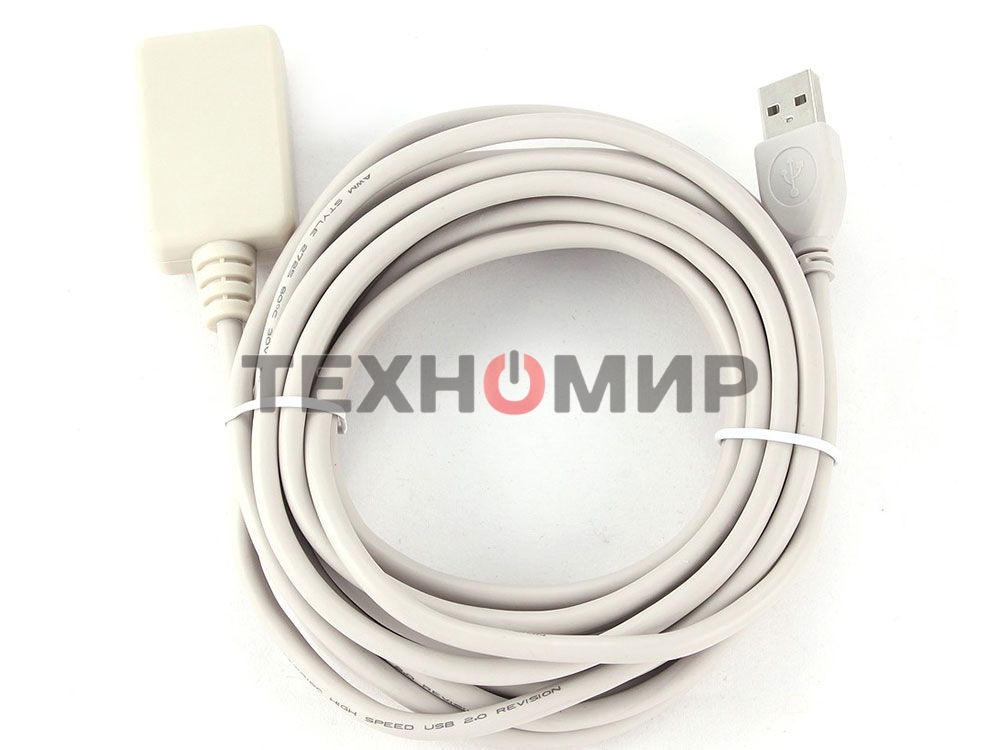 Кабель Gembird USB 2.0 удлинительный, активный 4.8м AM/AF, черный