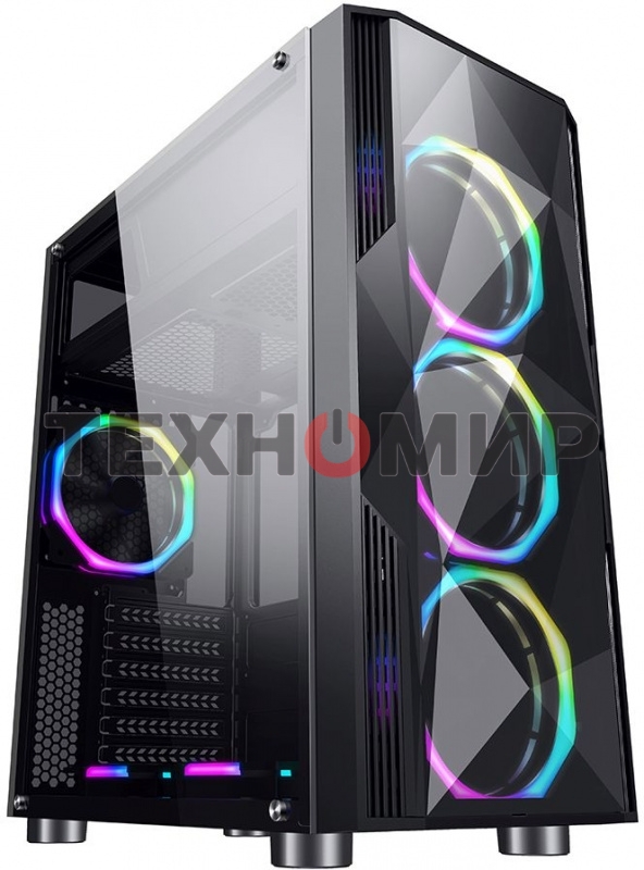 Компьютерный корпус Aerocool/Formula F-3401 (V1) черный без БП ATX 3x120мм 2xUSB 2.0 1xUSB 3.0 audio bott PSU