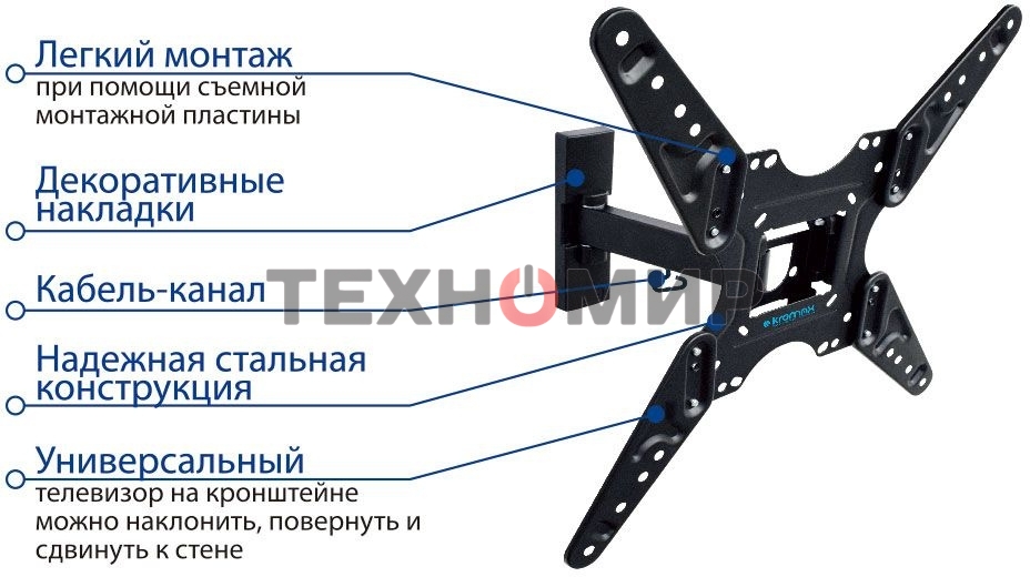 Кронштейн KROMAX OPTIMA-413 черный 20