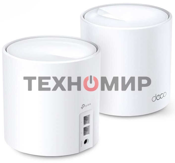 Система TP-Link Mesh AX3000 Whole Home Wi-Fi System, Wi-Fi 6, 2402Mbps (4 streams) at 5GHz and 574Mbps (2 streams) at 2.4GHz, 2 Gigabit ports of each unit, support OFDMA, MU-MIMO, 802.11k/v/r seamless roaming, support WPA3, HomecareTM system, easy setup a