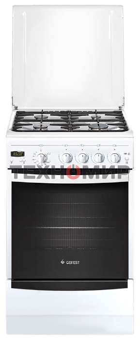 Плита газовая Gefest ПГ 5100-03 0002 белый, конфорок 4 шт, духовка 52 л, 50 см x 85 см x 58.5 см