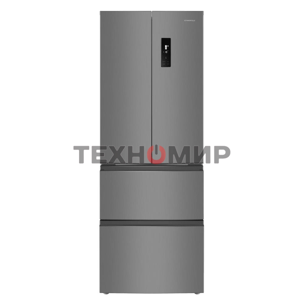 Холодильник Maunfeld MFF180NFSE01 нержавеющая сталь трехкамерный 224/113л морозилка снизу, No Frost