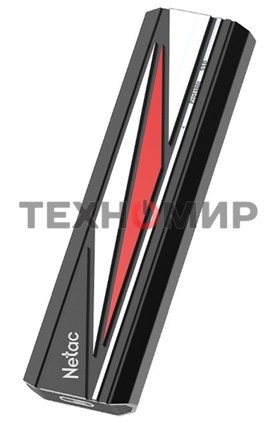 Внешний SSD Netac ZX20L, 512 Gb, USB 3.2 Gen 2x2 Type-C, R/W 2000/1800, черный