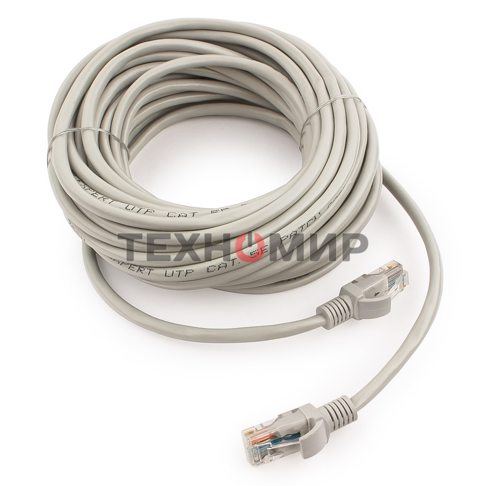 Патч-корд медный UTP Cablexpert PP10-10M cat.5, 10м, литой, многожильный, серый