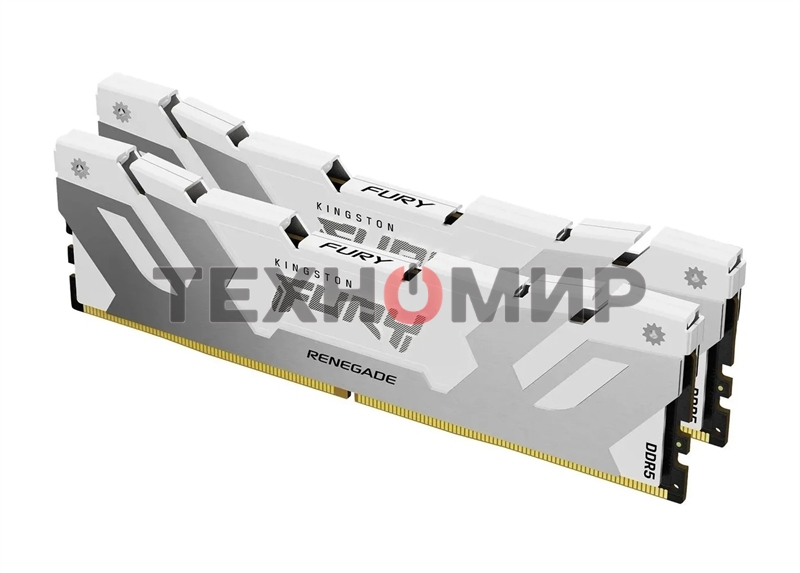 Оперативная память Kingston Fury Renegade, DDR5, 32Gb (1x32Gb), 6400MHz, CL32, DIMM, радиатор, белый