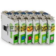 Картридж струйный Cactus CS-EPT0807 черный/желтый/голубой/пурпурный/светло-голубой/светло-пурпурный (68.4 мл) для Epson Stylus Photo P50