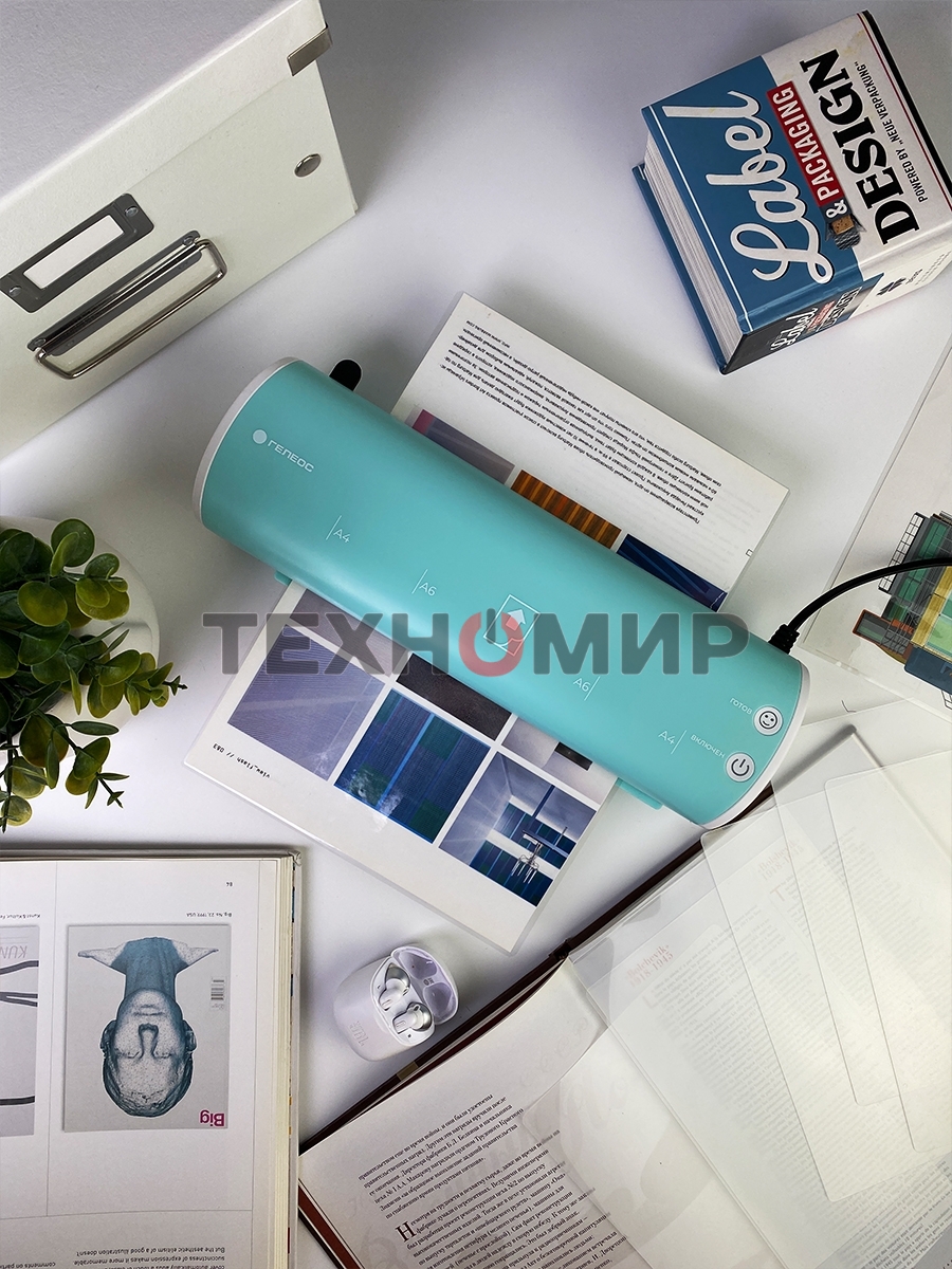 Ламинатор Гелеос ЛМ-А4МСБ синий/белый A4 (75-125мкм) 30см/мин (2вал.) хол.лам. лам.фото