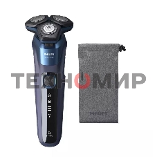 Электробритва роторная Philips S5885/10 реж.эл.:3 питан.:аккум. темно-синий
