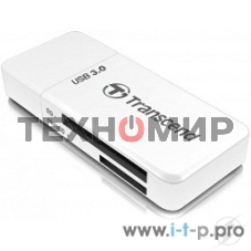 Кард-ридер Transcend RDF5/белый/microSDHC,microSDXC,SDHC,SDXC/USB 3.0/пластик