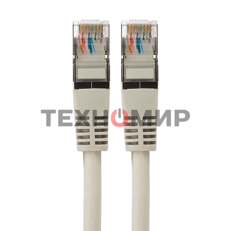 Пaтч-корд F/UTP Rexant, cat. 5e, RJ45-RJ45, экранированный, 24AWG, LSZH, серый, 3м