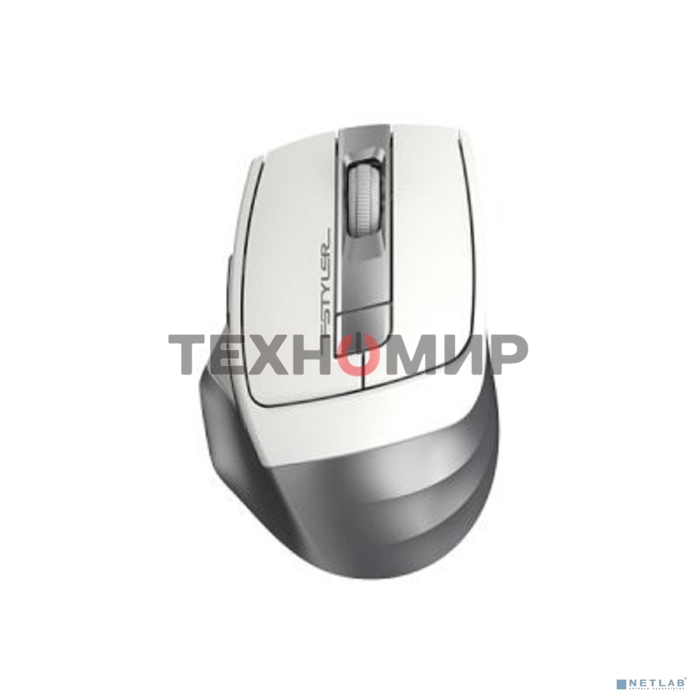 Мышь беспроводная A4Tech Fstyler FG35 серебристый/белый, 2000 dpi, радиоканал, USB, кнопки - 6